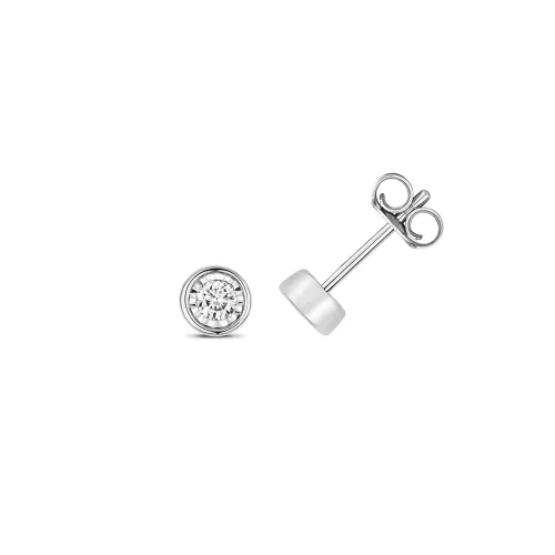 0.015ct White Gold Diamond Illusion Robover Studs